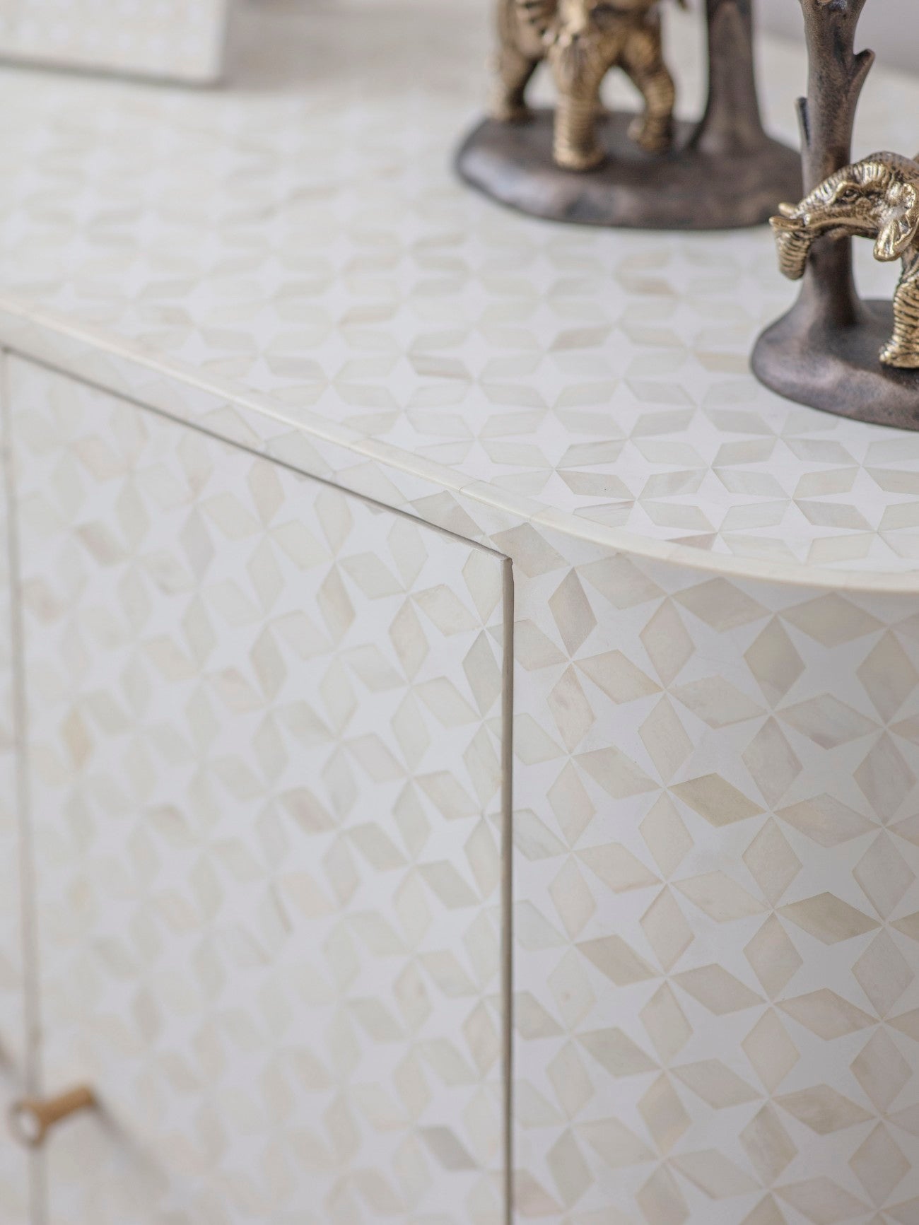 Aspen White Bone Inlay & Gold Sideboard | Small